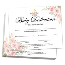 Baby Dedication Certificate Christening Church Baptism 8x10 Inch M383 25 PCS