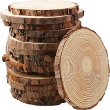 FSWCCK 17 PCS Unfinished Wood Slices for Centerpieces - 5.1-5.5 Inch,Round Natur