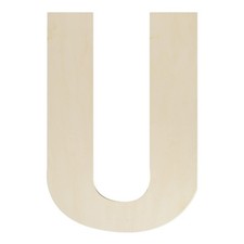 Unfinished Wooden Letters 12 Inch, Large Wood Letters U for Wall Decor