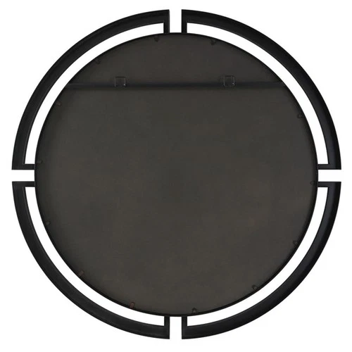 Uttermost Quadrant Round Contemporary MDF and Metal Mirror in Black - Picture 4 of 6