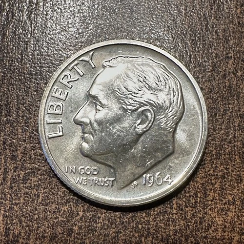 Very Choice BU 1964 Roosavelt Dime 90% Silver (0.07234 Troy Ounce)
