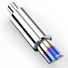 Mzs Exhaust Muffler 2 Inlet 3 Outlet Titanium Burnt Tips