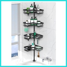 Corner Shower Caddy Tension Pole - 4 Tier Stainless Steel Rustproof Shower Co...