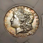 1898 Morgan Silver Dollar Obverse Rainbow Toning