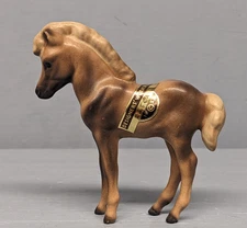 Old 1955 Monrovia DW Hagen Renaker  Chestnut Foal Rascal With Original Sticker