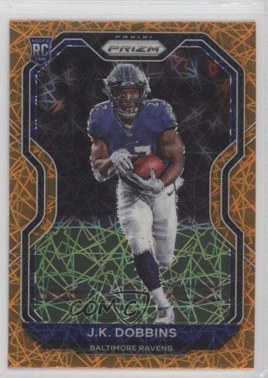 2020 Panini Prizm Lazer Prizm JK Dobbins #379 Rookie RC