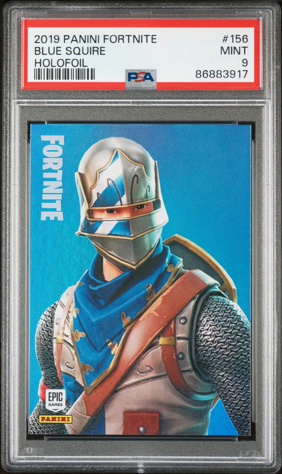 2019 Panini Fortnite Blue Squire Holofoil #156 PSA 9