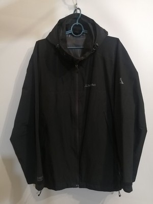 Men's Jacket Windbreaker Shoffel Gore-Tex With Zipped Pockets Hood Black Sz 54