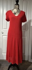 Ralph Lauren Women's Fiery Orange Knit  Dress Size Large
