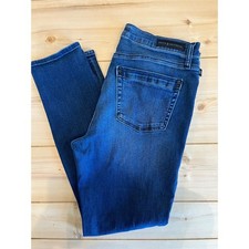 Rock & Republic Womens Distressed Skinny Jeans Blue Studded Pockets Medium Wash