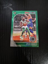 2019-20 Panini NBA Hoops Premuim Stock Jaylen Brown #7 Green Prizm
