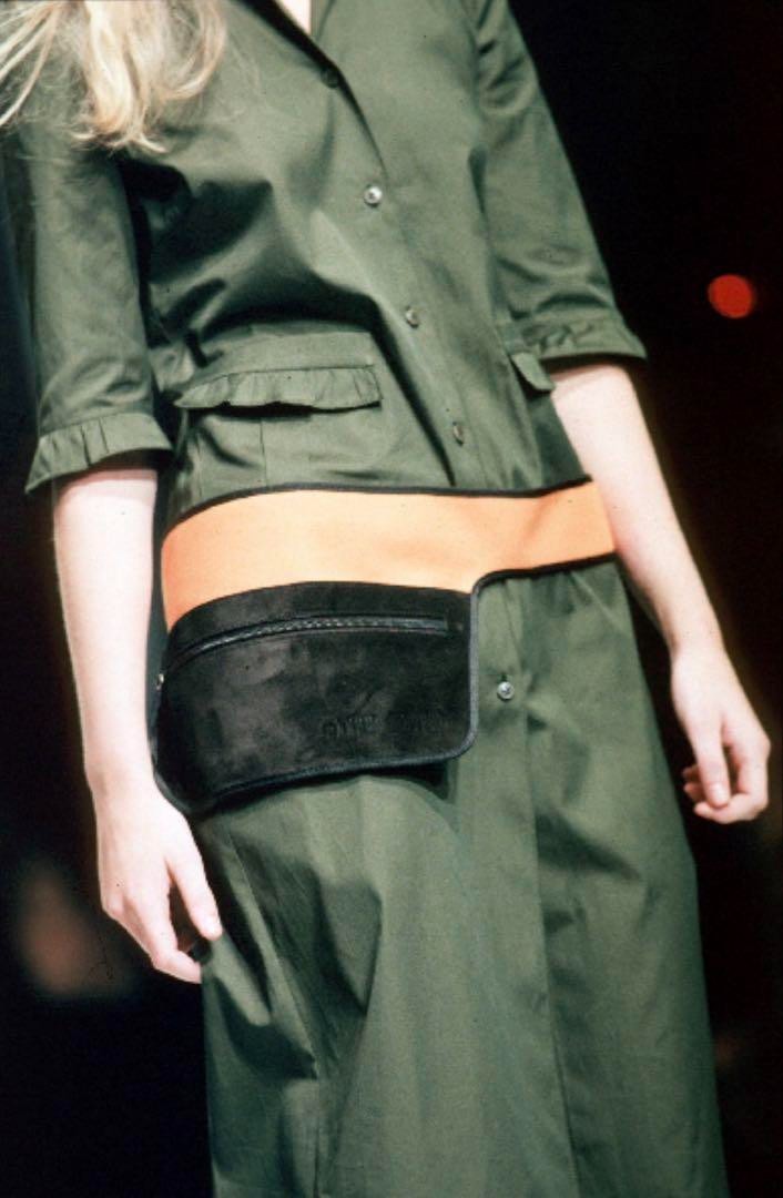 Authentic Miu Miu 1999 SS Archive Shoulder Bag Orange Nylon Canvas