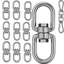 304 Steel Swivel Ring Double Ended Swivel Hooks Connector for Hanging Hammocks