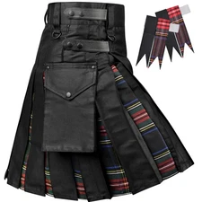 Hybrid Utility Kilts for Men Scottish Traditional Kilt with Flashes