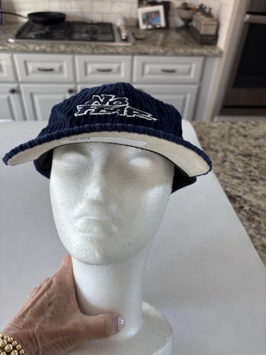 Gorra de béisbol vintage de pana azul marino sin miedo hecha en Estados Unidos. 3187. Hallazgo raro. - Imagen 2 de 6