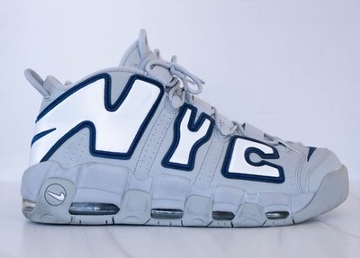 Nike Air More Uptempo QS NYC AJ3137-001 Grey Navy White Men s Size 12