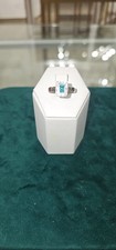 Anello In Oro Bianco 750 Con Zaffiro e Zircone 1 Gr