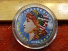 1921-S United States Colorized Morgan Silver Dollar $1 - No Reserve
