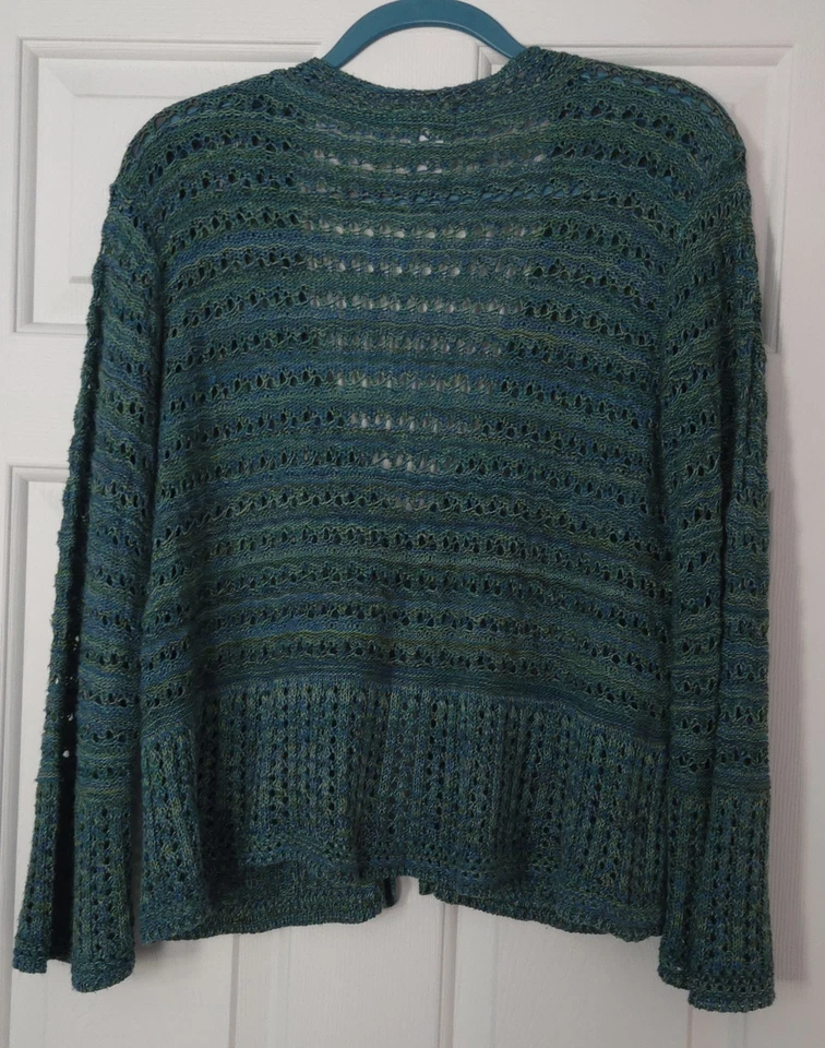 Suéter Kim Rogers Crochet Talla XL VERDE y AZUL - ¡VER DESCRIPCIÓN! Foto 2 de 3