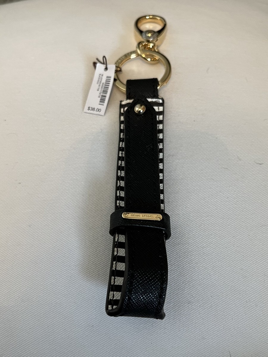 EUC! HENRI BENDEL Embossed Leather Backpack (retail $500) & Keychain/Bag Charm Henri Bendel Mini Backpack Bag Charm Black Striped Keychain  main image 2