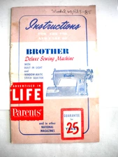Vintage Brother Model 60 HA3B5 Sewing Machine Manual