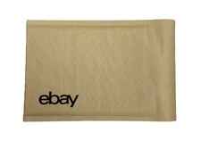 6.5” x 9.25” Kraft Padded Bubble Mailer Black Logo Ebay Shipping Supplies 50 Ct