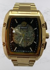 Refurbished Luxury Versace Dominus Skeleton Dial Automatic Working Wristwatch