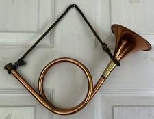 Vintage Brass Copper Horn 13x7 With Hanging Chord