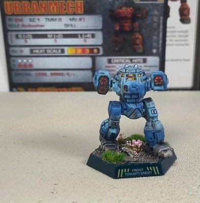 Battletech Painted Urban Mech With Pilot & Mech Card