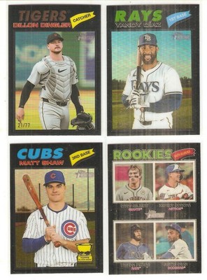その他 baseball card 4 CARD 2026 TOPPS HERITAGE BLACK REFRACTOR BASEBALL CARD LOT /77