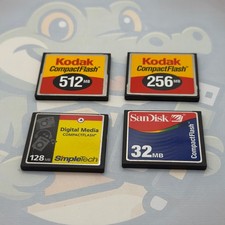 LOT of 4 Compact Flash - 512,256,128, 32MB - Various Brands - Untested - GC489