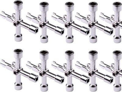 ATOPLEE 10pcs Electrical Cabinet Key, Surface Polished Antirust 10pcs, Silver 