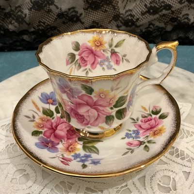 VTG Elizabethan Fine Bone China Cup & Saucer - Tudor - Pink Rose - Fast Ship