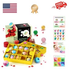 Bath Bombs - 25 Extra Large Pieces, 3 Bubble Bars, Dried Flowers - Bubble Bat...