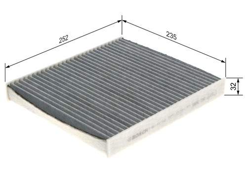 Filtro Abitacolo ai Carboni Attivi R2543 Filtro di Ricambio Contro cattivi odori - Foto 2 di 24