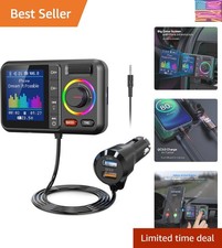 Bluetooth FM Transmitter for Car, Wireless Car Bluetooth V5.0 Adapter with Bi...