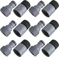 34 Inch Plastic Garden Hose Quick Connector Fittings Female Male Adaptor Set