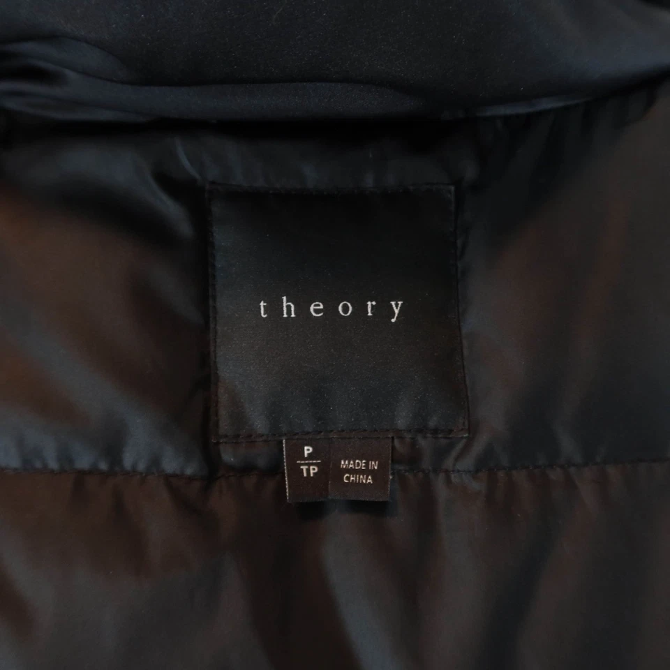 THEORY Briola Black Down Winter Puffer Parka Coat Size XS Classic Outdoor Warm - Image 4 of 4