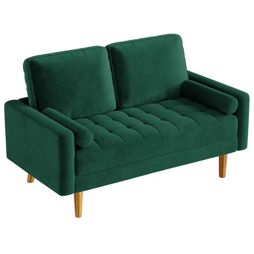 2 Sitzer Sofa Loveseat Kleine Sofa mit 2 Kissen und Armlehnen Sofa Set Loungsofa - Bild 35 von 42