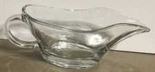 Vintage Anchor Hocking Clear Glass 10 Oz Glass Gravy Boat Made In USA #1028
