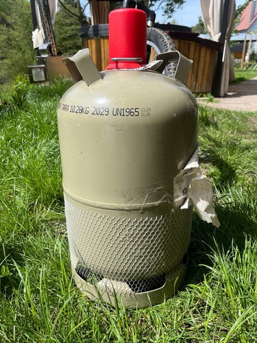 Stahl Gasflasche 11 kg Grau Propangasflasche leer Camping Gas Grill Flasche