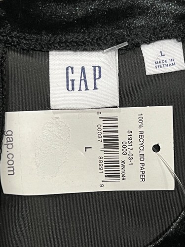 NWT GAP Velvet Velour Tank Top Sz M-L Black Stretch Zip Closure #519317 - Picture 7 of 8