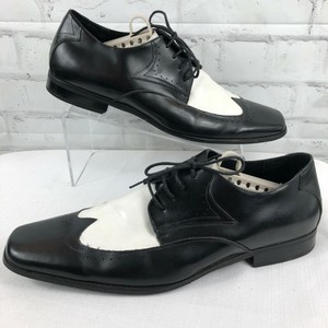 stacy adams black & white wingtip oxford shoes