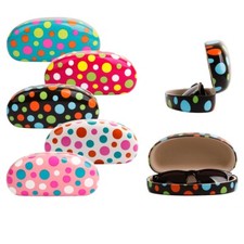 Hard Eyeglass Sunglasses Cases For Men Women Clam Shell Polka Dot