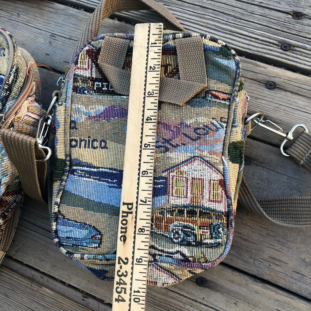 Vtg Pioneer Express Bags Route 66 Tapestry Travel Weekender