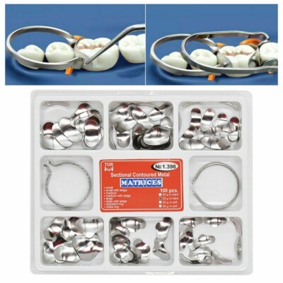 Dental Matrix Band Sectional Contoured Metal Matrices Wedges 100pcs/box