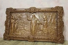 Icon Seven day Creation God Adam Eve 3D Art Orthodox Wooden Carved Picture. 23"