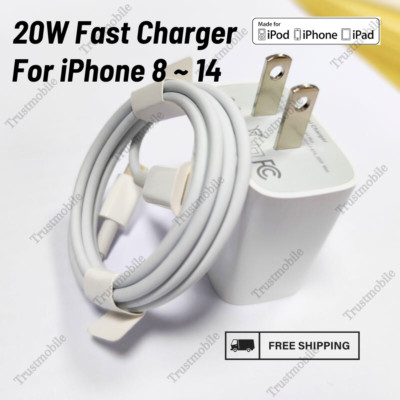 20W USB Type-C Wall Adapter Fast Charger PD Power For iPhone 14 13 12 11 XR iPad