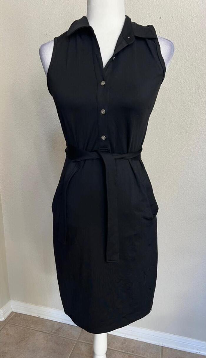 J. McLaughlin Sm black solid collared sleeveless … - image 1