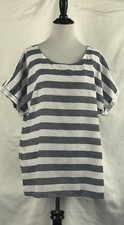 Women's Short Sleeve Summer Stripe T-Shirt Casual Blouse Round Neck Shirt Tops